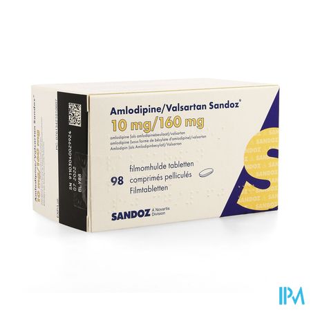 Amlodipine Valsartan Sandoz 10mg/160mg Comp 98 2