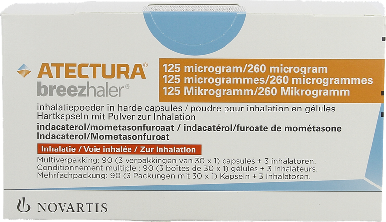 Atectura Breezhaler 125/260,0mcg Pdr Inhal Caps 90 1