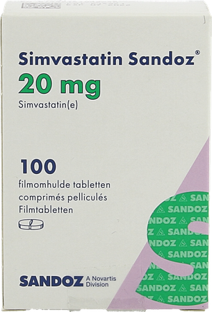 Simvastatin Sandoz 20mg Filmomh Tabl 100 Flacon 2