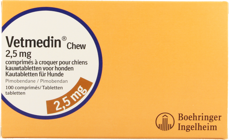 Vetmedin Chew 2,5mg Kauwtabl Hond 100x2,5mg 1