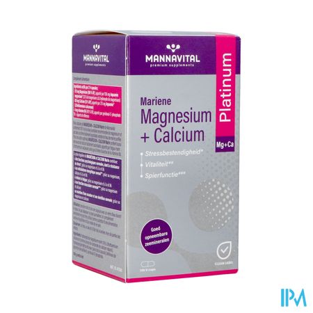 Mannavital Magnesium + Calcium Mariene V-caps 120 1