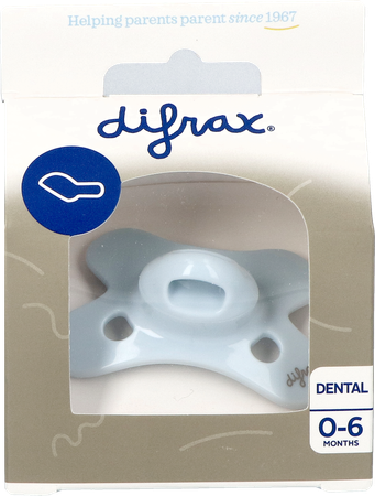 Difrax Fopspeen Dental 0-6m Uni/pure Blauw/ice 1