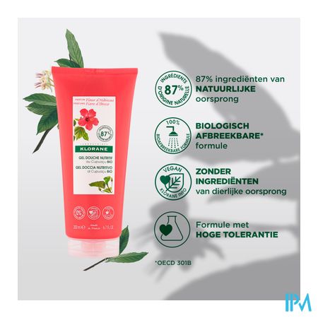 Klorane Lichaam Douchegel Hibiscusbloem 200ml Nf 9