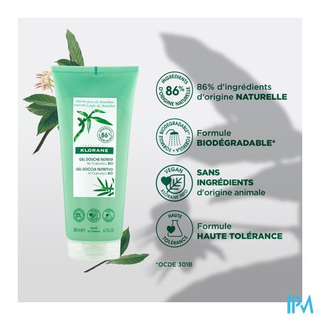 Klorane Lichaam Douchegel Seve Bamboe 200ml Nf 7