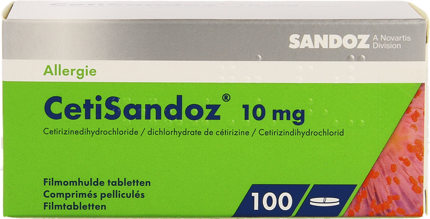 Cetirizine Sandoz comp 100 X 10mg 6