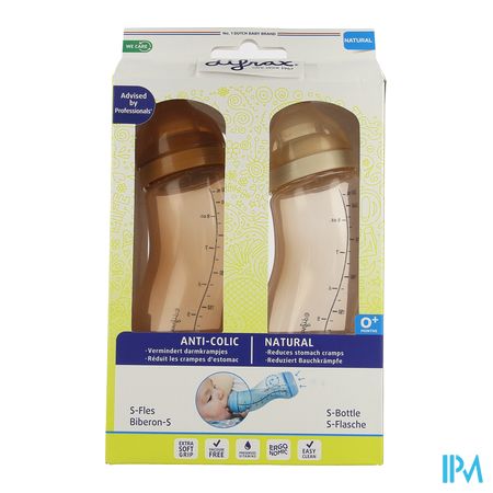 Difrax S-fles Natural Roze/bruin 250ml 2pack 1