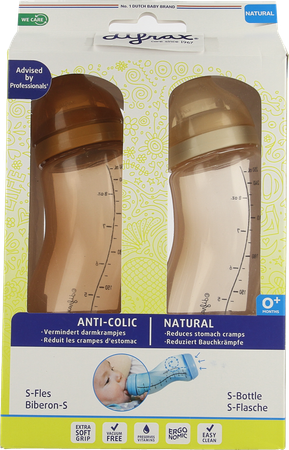Difrax S-fles Natural Roze/bruin 250ml 2pack 1