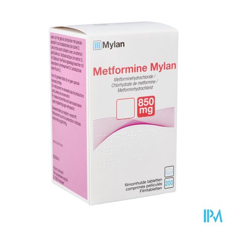 Metformine Viatris 850mg Filmomh Tabl 200 Flacon