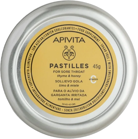 Apivita Pastilles Keelpijn Tijm-honing 45g 1