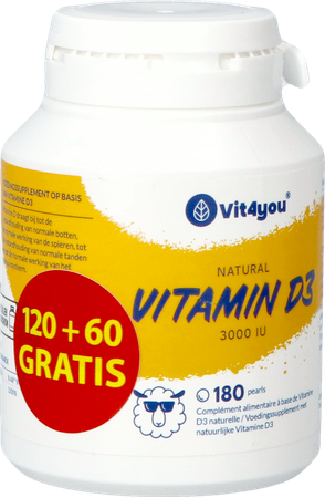 Vit4you Vitamine D3 3000 Ie Pearls 180 2