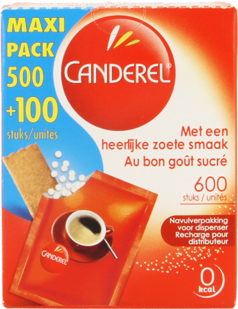 Canderel Navulpak Voor Dispenser Maxi Tabl 500+100 3