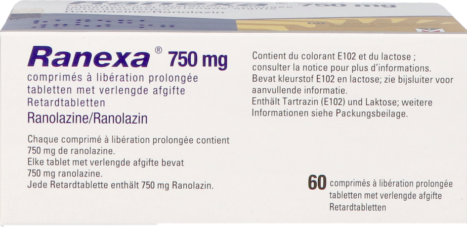 Ranexa 750mg Verlengde Afgifte Tabl 60 4
