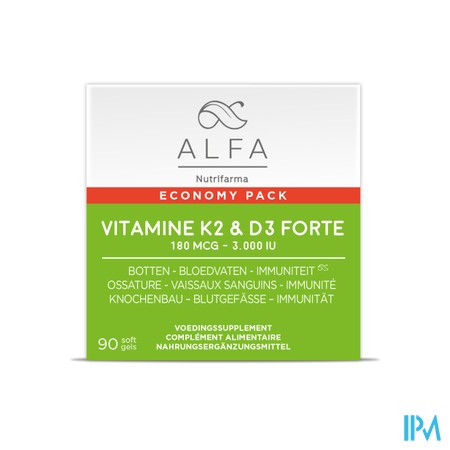 ALFA Vitamine K2 & D3 Forte Softcaps 90
