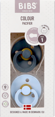 Bibs 1 Fopspeen Duo Iron Baby Blue 1