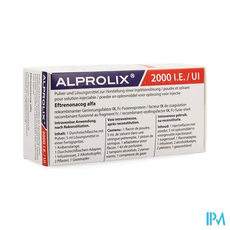 Alprolix 2000ie Pdr+solv Opl Inj 1 Fl + Ser Pr.5ml