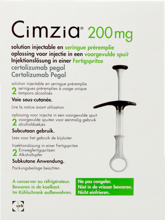 Cimzia Pi Pharma 200mg Opl Inj Voorgev.spuit 2 Pip 1