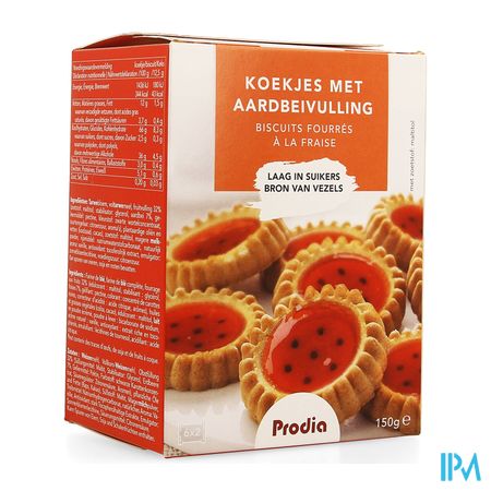 Prodia Gevulde Koekjes Aardbei 150g 5850 Revogan