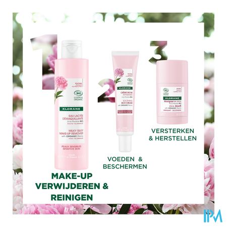 Klorane Gezicht Pioenroos Bio Melk.rein.water200ml 12