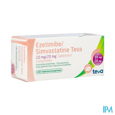 Ezetimibe Simvastatine Teva 10/20mg Comp 100 Blist