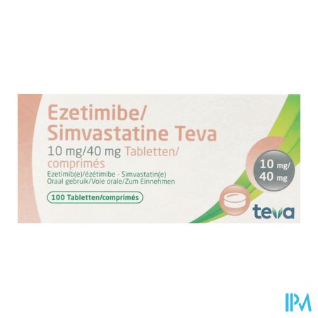 Ezetimibe Simvastatine Teva 10mg/40mg Comp 100 3