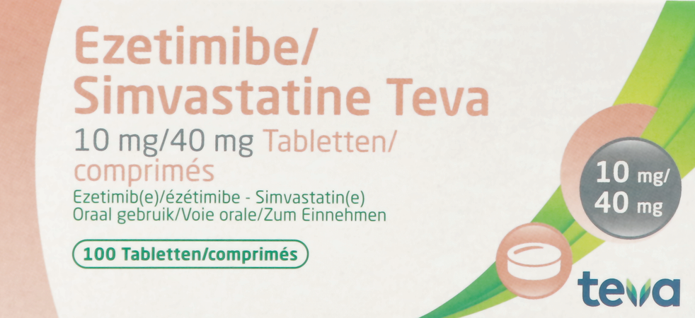 Ezetimibe Simvastatine Teva 10mg/40mg Comp 100 3