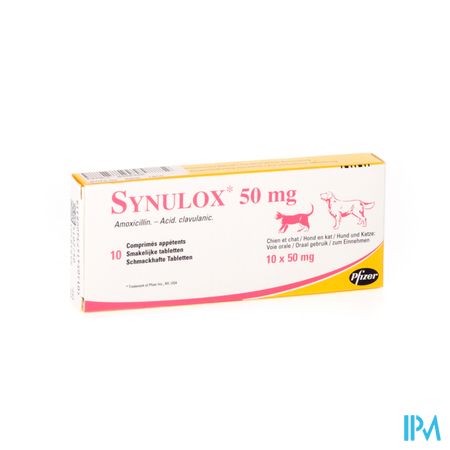 Synulox Tabl Smakel. 10 X 50mg