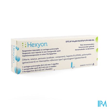 Hexyon Voorgevulde Spuit 0,5ml (=1dosis) + 2 Naald