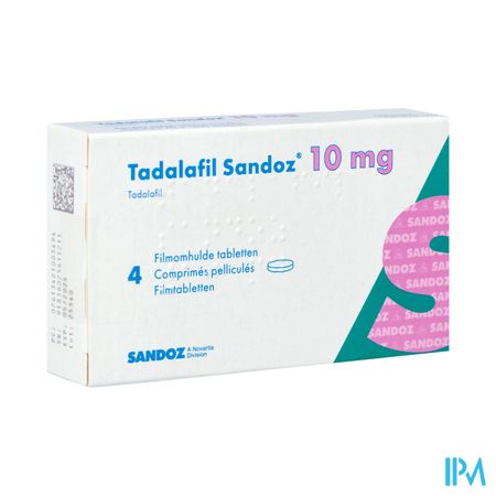 Tadalafil Sandoz 10,0mg Filmomh Tabl 4 X 10,0mg