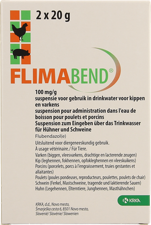 Flimabend 100mg/g Ora Susp Varken Kip Zakje 2x20g 1