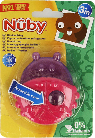 Nûby Figure de dentition réfrigérante en forme d’animal avec couvercle amovible - 3m+ 2