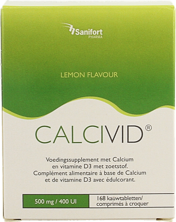 Calcivid 500mg/400ie Lemon Chew 168 3