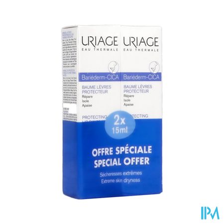 Uriage Bariederm Levres Baume Tube 2x15ml Promo