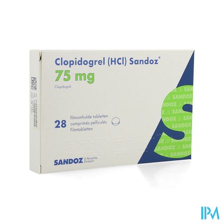 Clopidogrel Hcl Sandoz Comp Pell 28 X 75mg