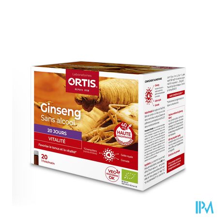 Ortis Ginseng Bio S/alcool 20x15ml