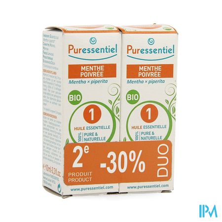 Puressentiel He Menthe Poivree Bio 2x10ml