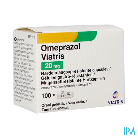 Omeprazol Viatris 20mg Caps 100