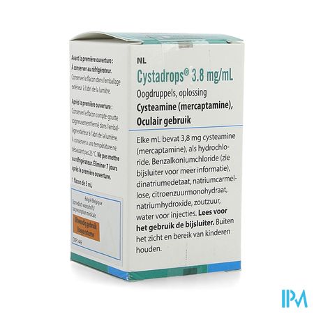 Cystadrops 3,8mg/ml Fl 1 X 5ml