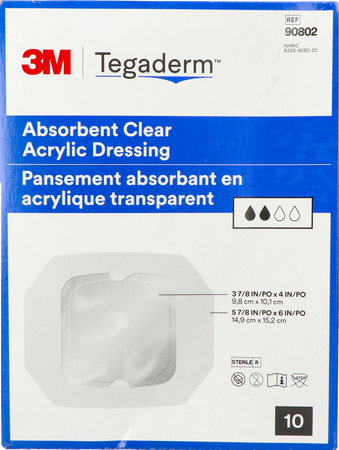 Tegaderm 3m Absorb.transp Ster 14,9x15,2cm10 90802 2