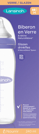 Lansinoh Zuigfles Glas + Speen 240ml 4 3