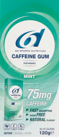 6d Sports Caffeine 75mg Gum Mint 60x2g 1