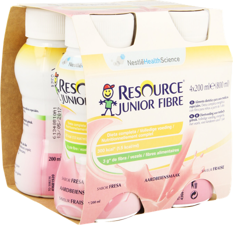 Resource Junior Fibre Aardbei 4x200ml 3