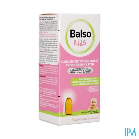 Balso Kids Hoestsiroop Z/suiker 125ml + Pipet Nf