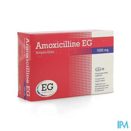 Amoxicilline EG 1000Mg Comp Disp. 20X1000Mg