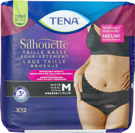Tena Silhouette Plus Noir Lage Taille M 12 780203 2