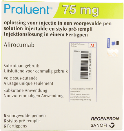 Praluent 75mg Opl Inj Voorgev.pen 6 X 75mg 1