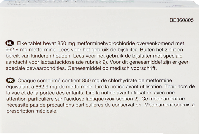 Metformine Viatris 850mg Tabl 100 4