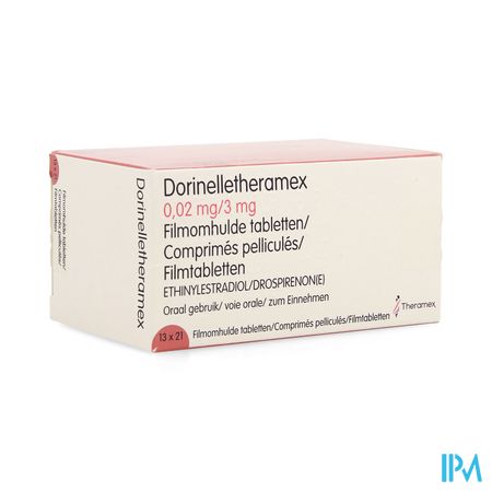 Dorinelle Theramex 3,00mg/0,02mg Film.tabl 13 X 21