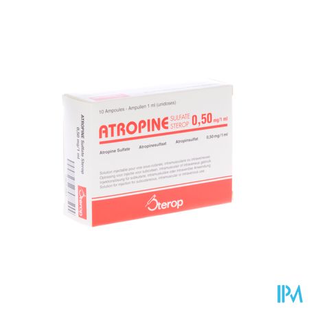 Atropine Sulf Amp 10 X 1 X 0,50mg/1ml Ud