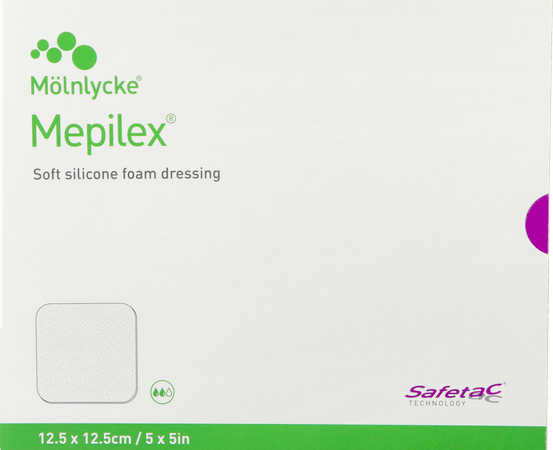 Mepilex Schuimverb Sil Abs Ster 12,5x12,5cm 5 2