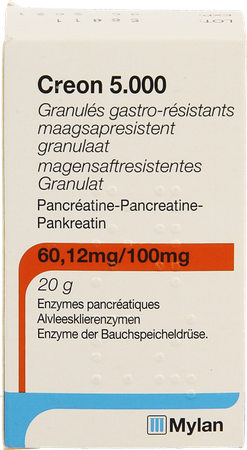 Creon 5000 Maagsapresist Granulaat Fl 20g 5